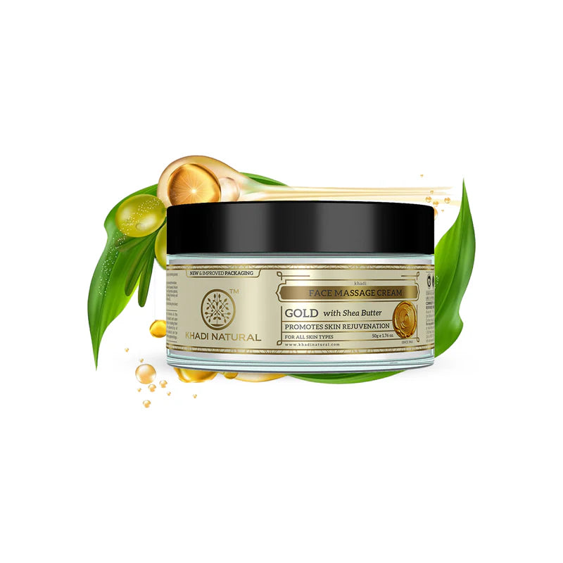 Khadi Natural Face Gold Massage Cream - 50 GM