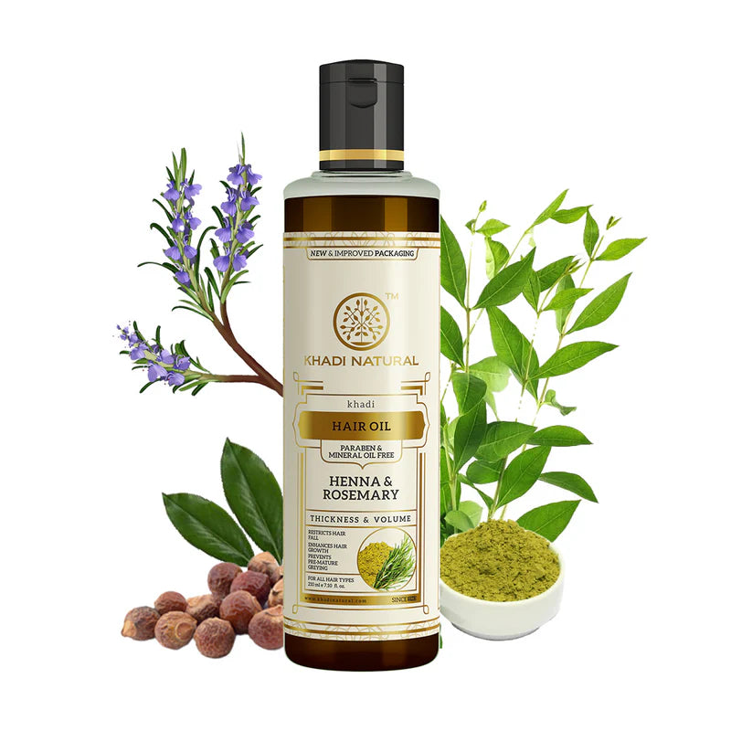 Khadi Natural Rosemary & Henna Hair Oil - 210 ML