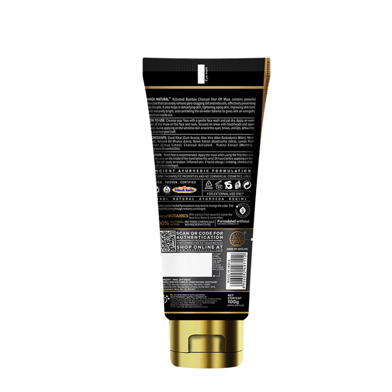 Khadi Natural Bamboo Charcoal Peel Off Mask - 100 GM