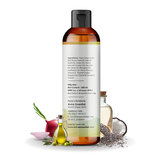 Avira Essential Red Onion Kalonji Seeds Hair Oil - 200 ML