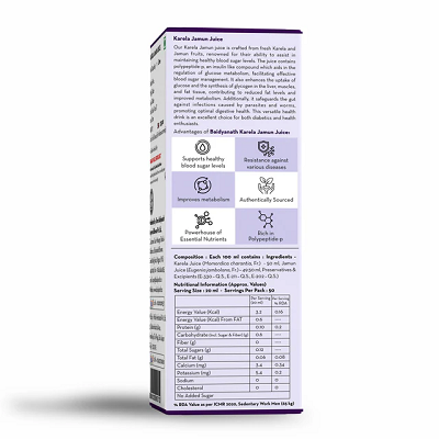 Baidyanath Nagpur Karela Jamun Juice - 1 L