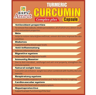 Baps Amrut Turmeric Curcumin Complex Plus Capsule - 60 Caps
