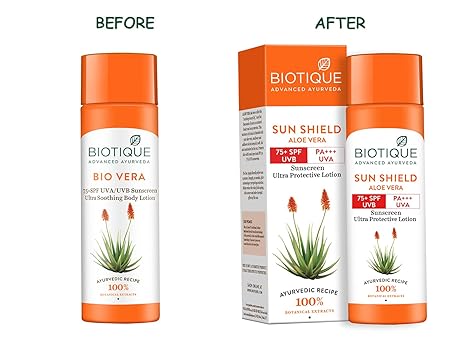 Biotique Sun Shield Aloe Vera 75+Spf Sunscreen Lotion - 190 ML