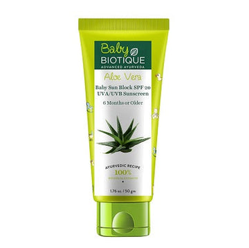Biotique Bio Aloe Vera Baby Sun Block SPF 20 UVA/UVB Sunscreen - 50 GM