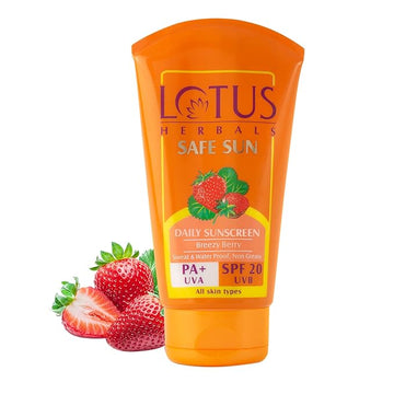 Lotus Herbals Breezy Berry Safe Sun Block Cream SPF 20 - 100 GM