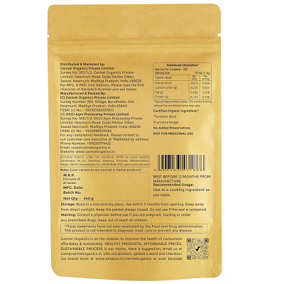 Carmel Organics Turmeric Root Powder
