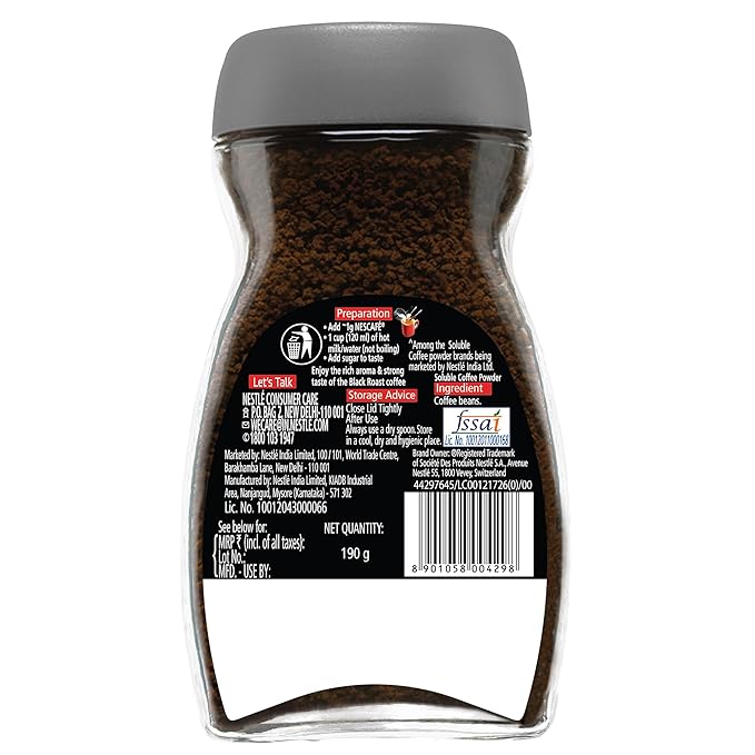 Nescafe Classic Black Roast Coffee - 190 GM