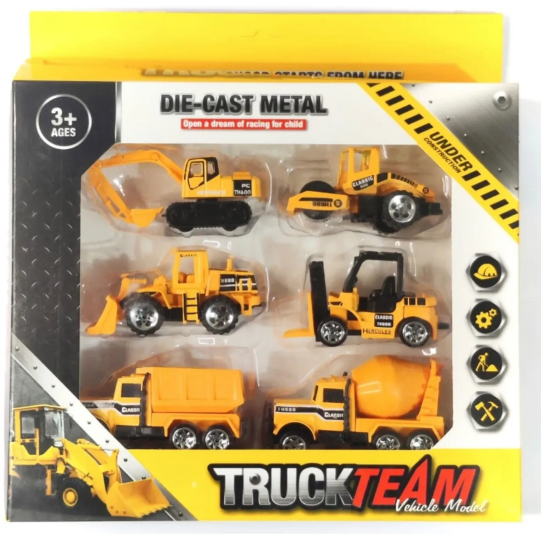 Die Cast Metal 6 in 1 Construction Vehicle - Daily Needs Products