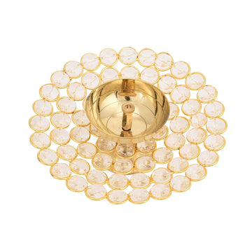 Crystal Akhand Diya Brass Oil Puja Lamp