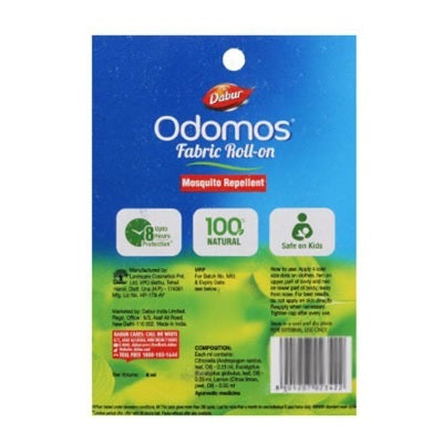Dabur Odomos Mosquito Repellant Fabric Roll On - 8 ML