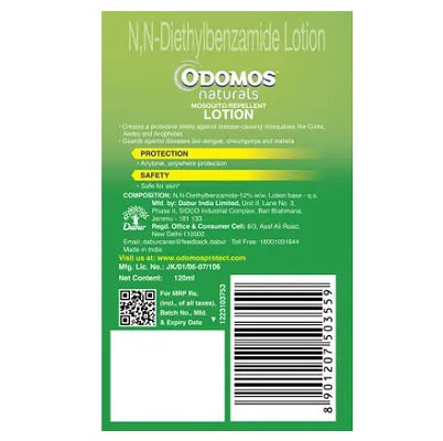 Dabur Odomos Naturals Mosquito Repellant Lotion - 120 ML