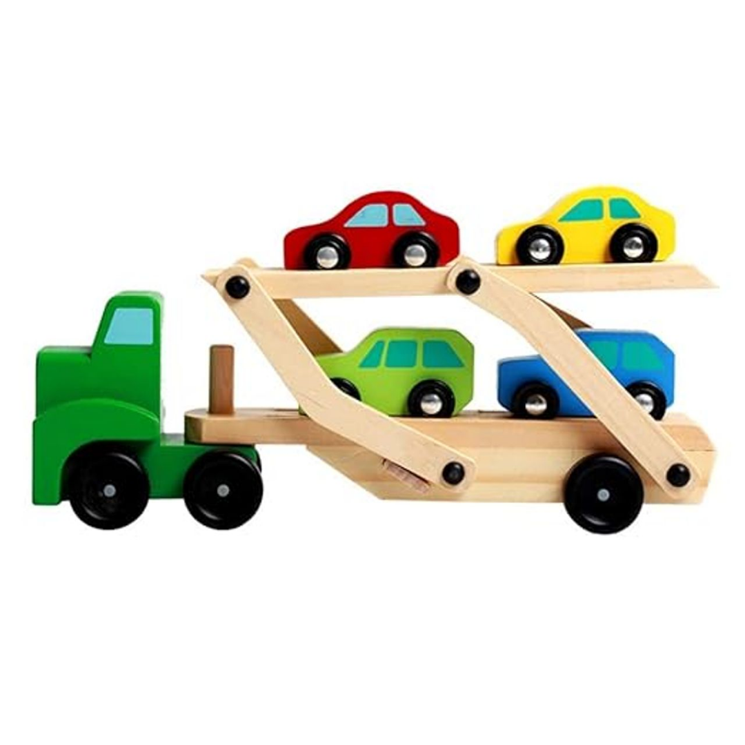 Wooden Double Decker Truck Cars - Daily Needs Products