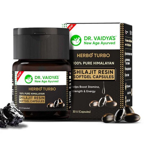 Dr.Vaidya's Herbo 24 Turbo Pure Himalayan Shilajit Resin Softgel Capsules - 30 Capsules
