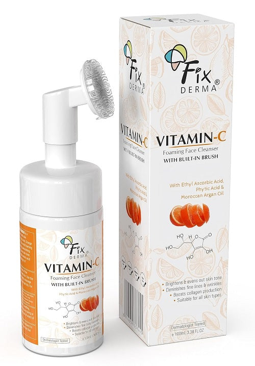 Fixderma Vitamin C Foaming Face Cleanser with Brush - 100 ML