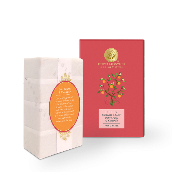 Forest Essentials Luxury Sugar Soap Bitter Orange & Cinnamon - 100 GM