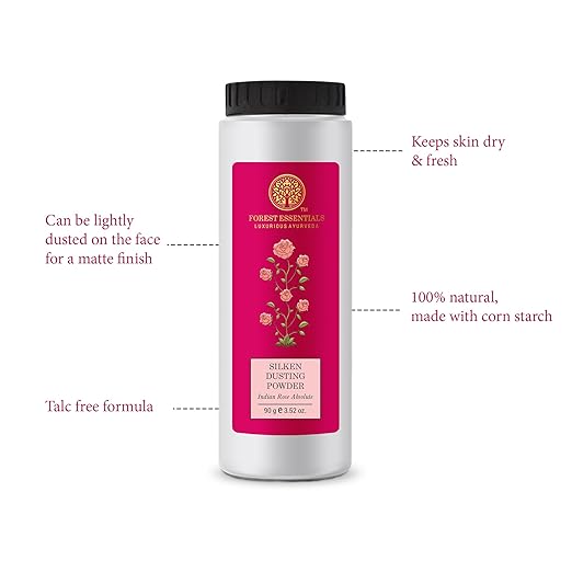 Forest Essentials Silken Dusting Powder Indian Rose Absolute - 90 GM
