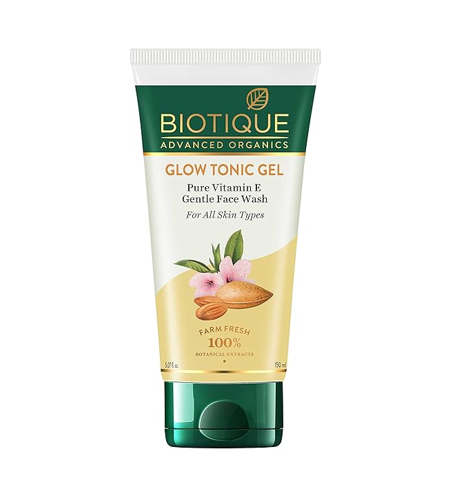 Biotique Advanced Organics Glow Tonic Gel Pure Vitamin E Gentle Face Wash - 150 ML