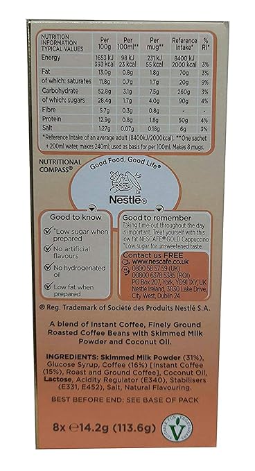 Nescafe Gold Cappuccino Unsweetened Taste - 113.6 GM