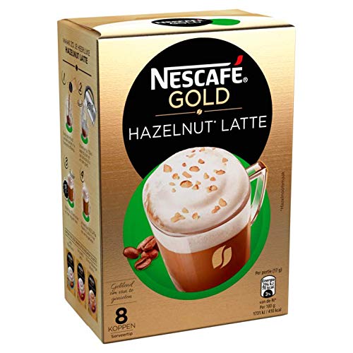 Nescafe Latte Hazelnut Smooth Mixture Of Milk And Coffee - 8 x 17gms