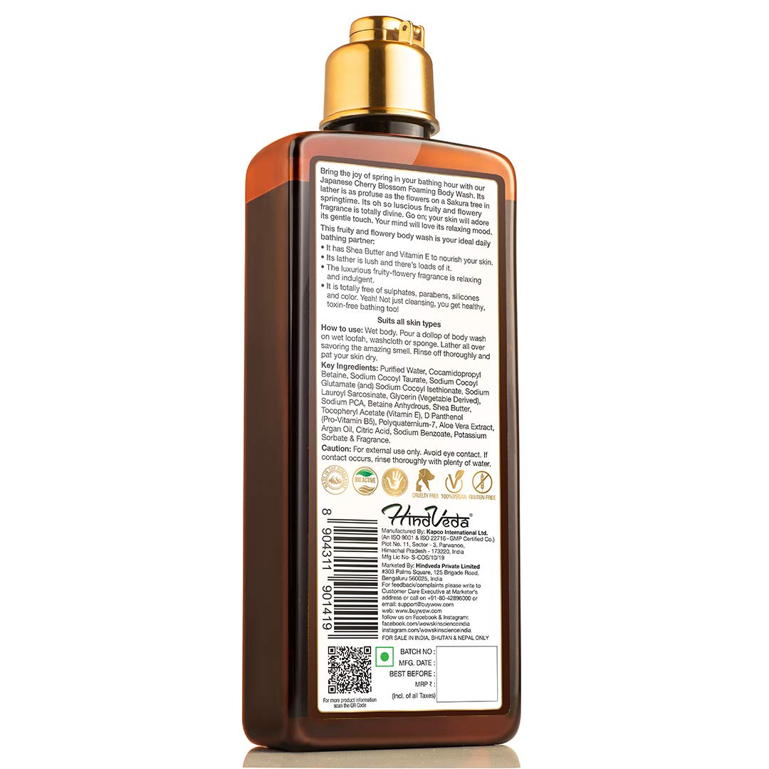 WOW Skin Science Japanese Cherry Blossom Foaming Body Wash