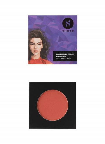 Sugar Cosmetics Contour De Force Mini Blush - 05 Coral Climax