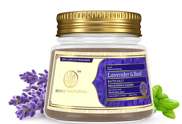 Khadi Natural Lavender Basil Bath Salt - 200 GM