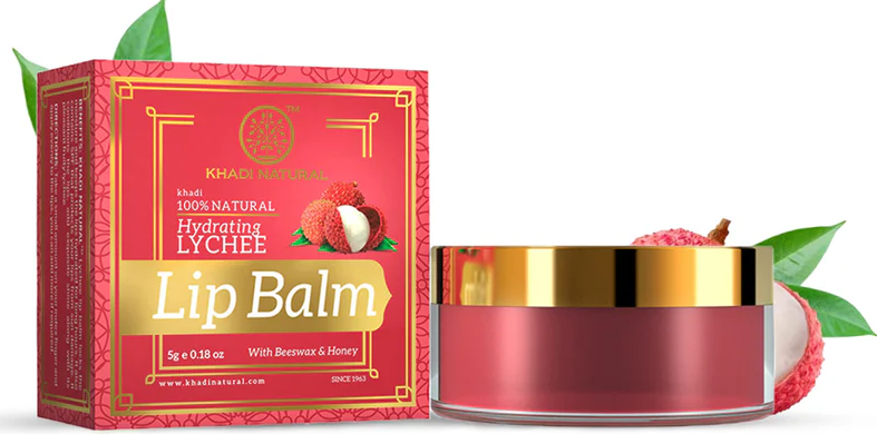 Khadi Natural Lychee Lip Balm - 5 GM