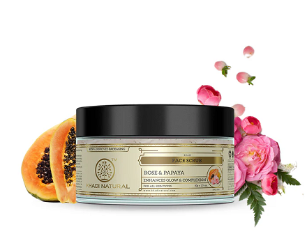 Khadi Natural Rose & Papaya Face Scrub - 50 GM