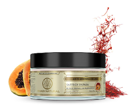 Khadi Natural Saffron & Papaya Anti Wrinkle Cream - 50 GM