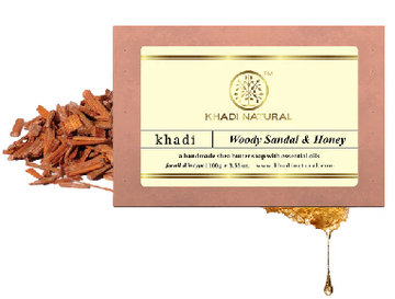 Khadi Natural Woody Sandal & Honey Soap - 100 GM