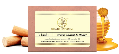 Khadi Natural Woody Sandal & Honey Soap - 100 GM