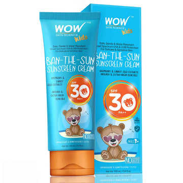 WOW Skin Science Kids Ban-The-Sun Sunscreen Cream SPF 30 PA++ - 100 ML