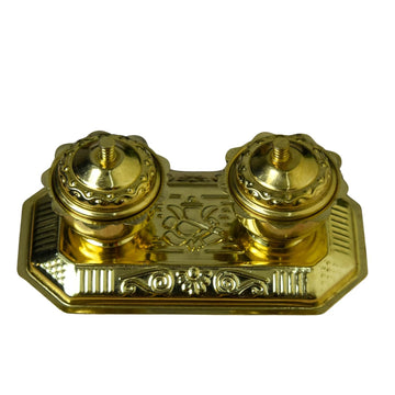 Brass Roli Kumkum Chawal Box Set - 2 Inches