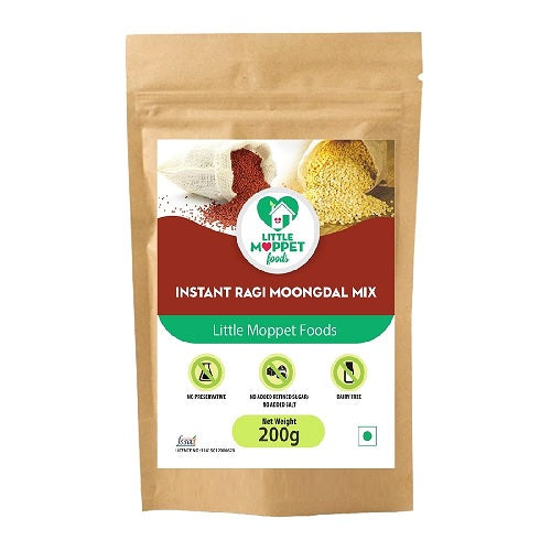 Little Moppet Foods Instant Ragi Moong Dal Mix - 200 GM