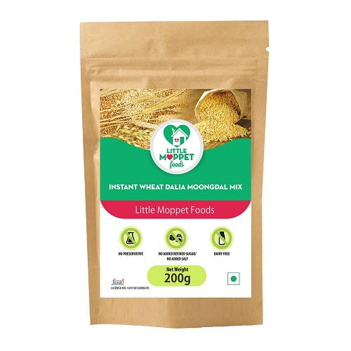 Little Moppet Foods Instant Wheat Dalia Moongdal Mix - 200 GM