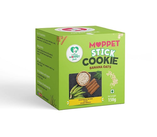 Little Moppet Foods Banana Oats Moppet Stick Cookies - 150 GM