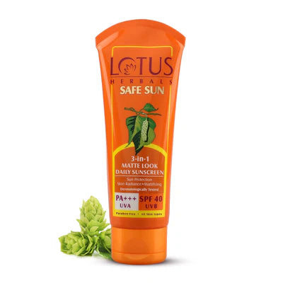 Lotus Herbals Safe Sun 3 In 1 Matte Look Daily Sunscreen SPF 40 PA+++