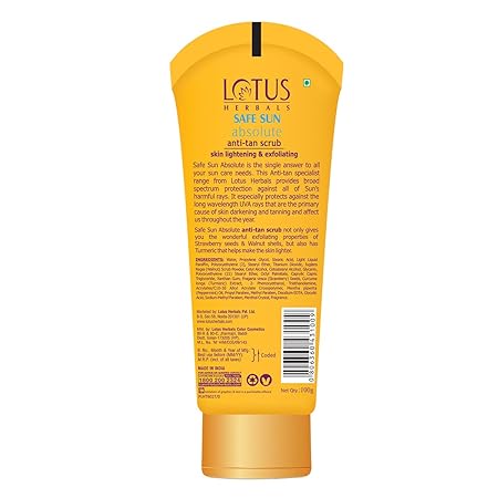 Lotus Herbals Safe Sun DeTan After Sun Face Scrub - 100 GM