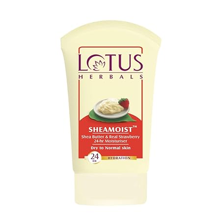 Lotus Herbals Sheamoist Real Strawberry 24 Hour Moisturiser Shea Butter