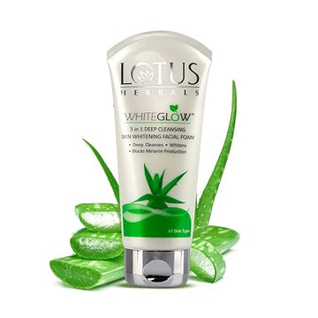 Lotus Herbals Whiteglow 3 in 1 Deep Cleansing Skin Brightening Facial Foam - 100 GM
