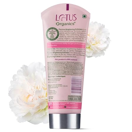 Lotus Organics+ Precious Brightening Face Exfoliator (Face scrub) - 100 GM