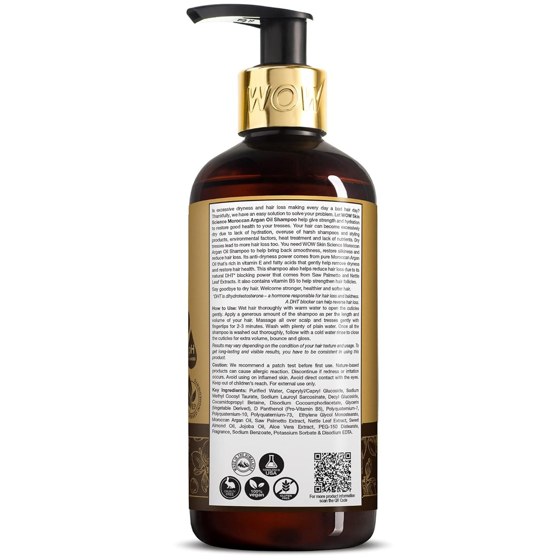 WOW Skin Science Moroccan Argan Oil Shampoo - 300 ML