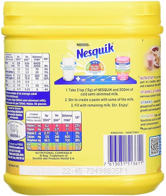 Nestle Nesquik Strawberry Flavour - 500 GM