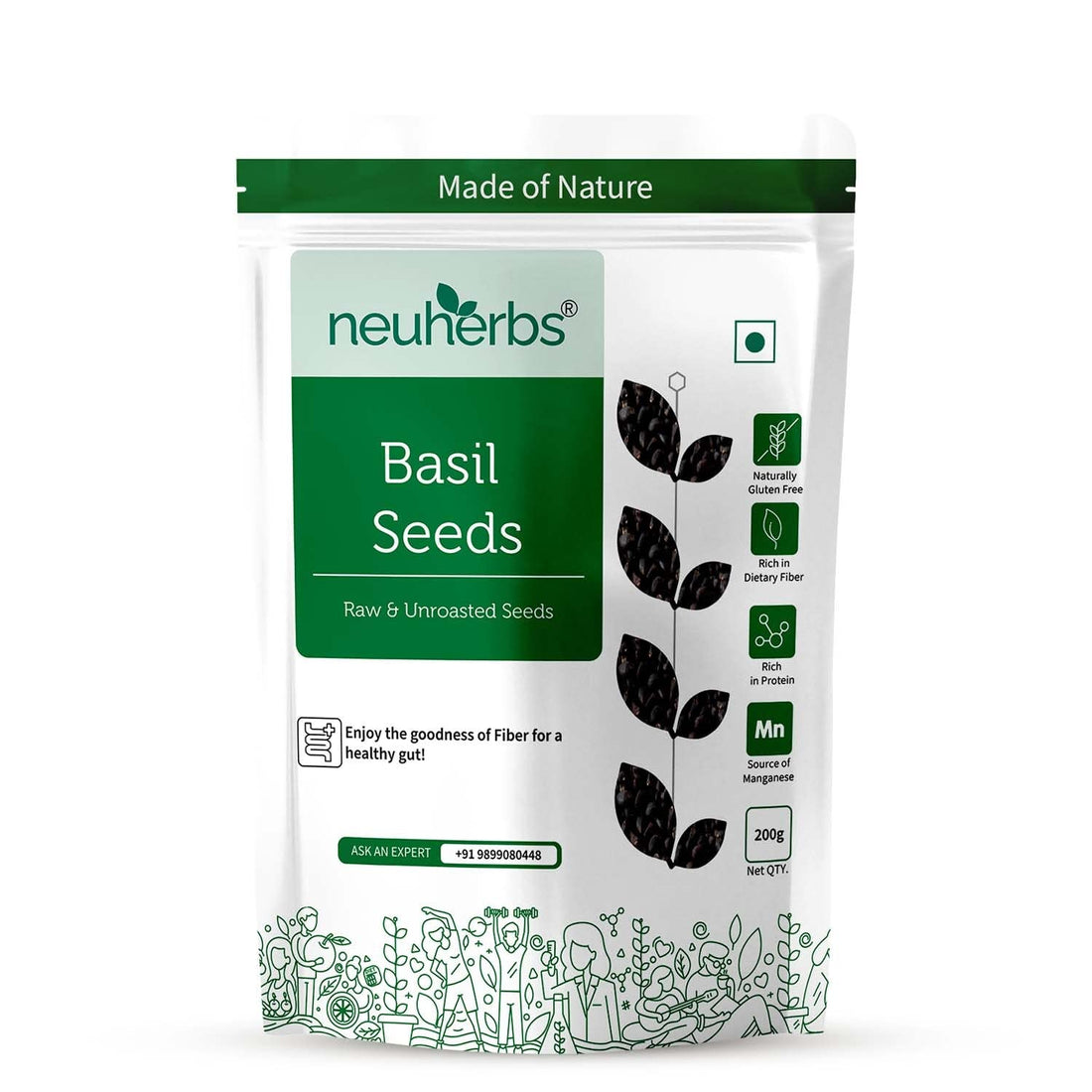 neuherbs Raw & Unroasted Basil Seeds