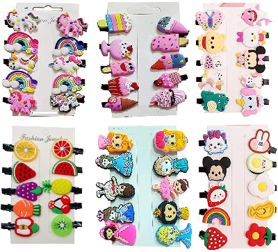 Pretty Alligator Hair Clips for Small Girls - Set Of 10