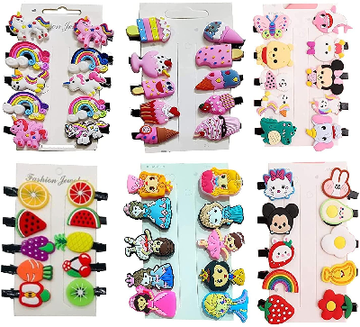 Pretty Alligator Hair Clips for Small Girls - Set Of 10