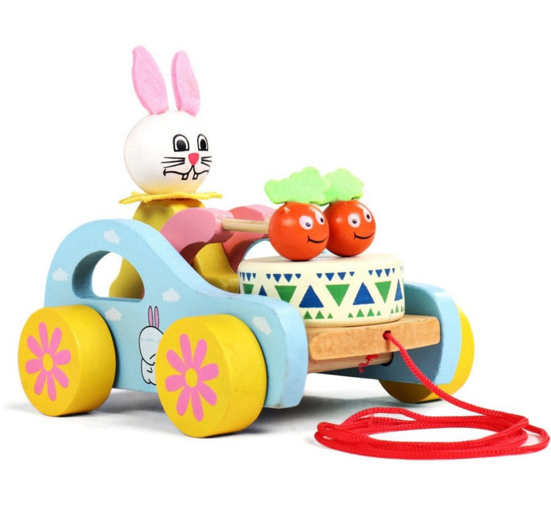 Wooden Drum Musical Pull Along Toy - Daily Needs Products