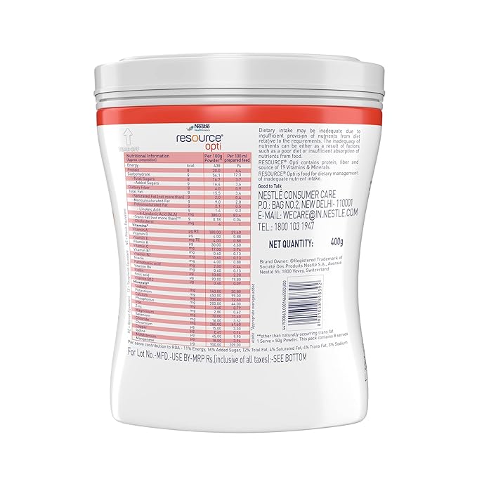 Nestle Resource Opti Protein Powder - 400 GM