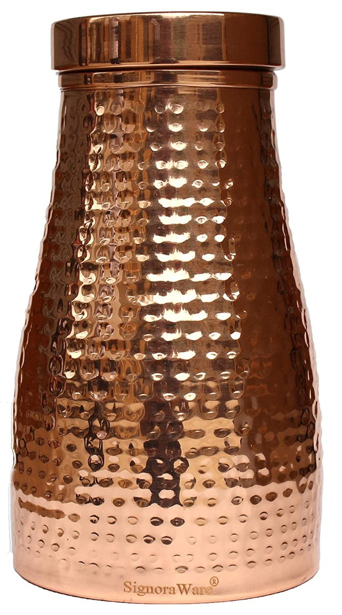 Signoraware Damaru Hammered Copper Bottle - 900 ML - Daily Needs Products
