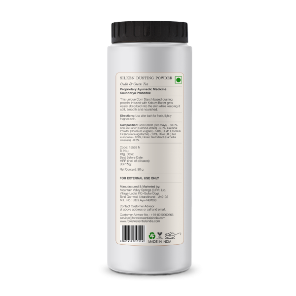 Forest Essentials Silken Dusting Powder Oudh & Green Tea - 90 GM
